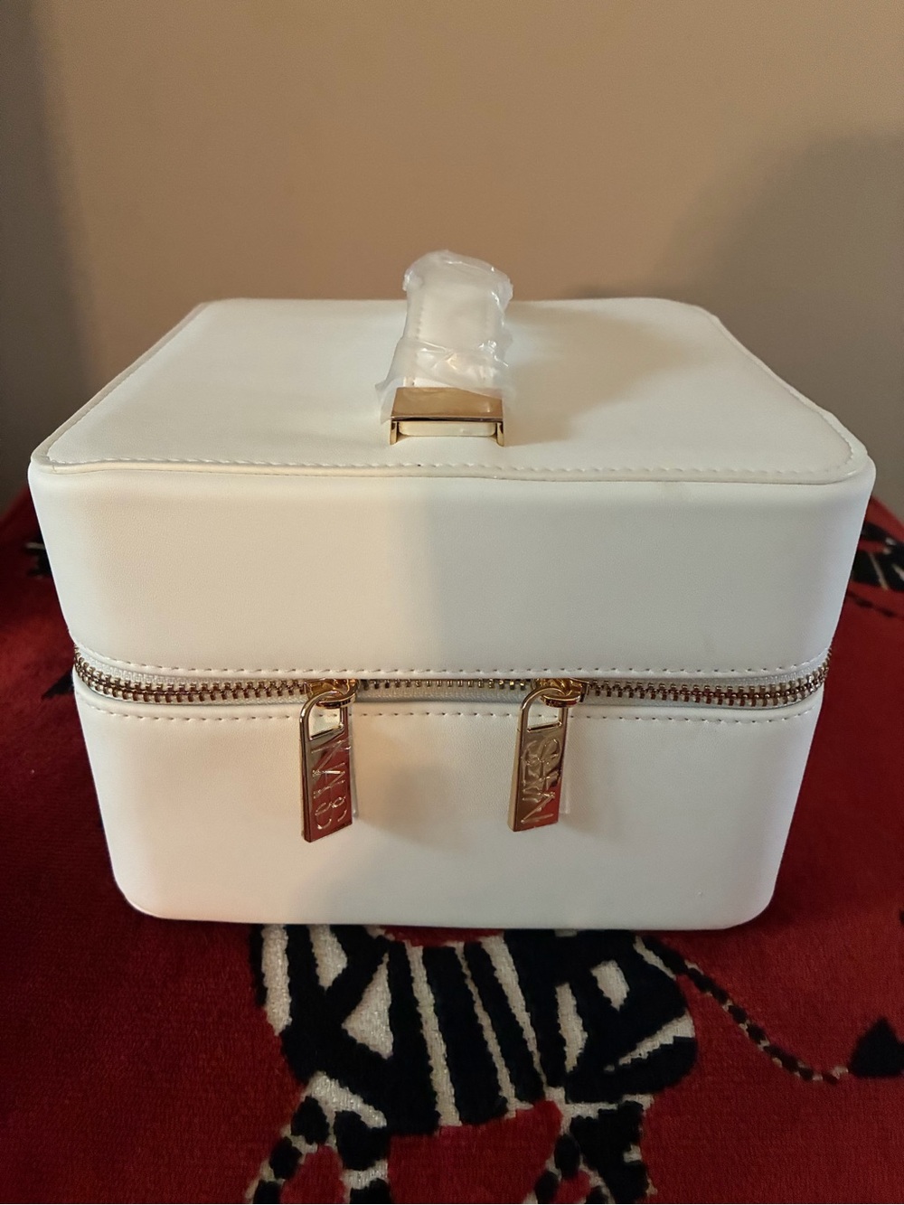 White Cosmetic NARS Train Case with Gold Hardware